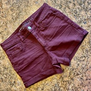 High Rise AE Maroon Shorts